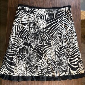 Vintage Black and White Floral Women's Skirt